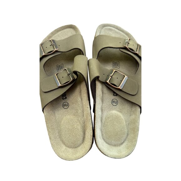 Cushionaire Lane Women's 8.5M Beige Buckle Cork Footbed Sandals Comfort - Picture 6 of 10